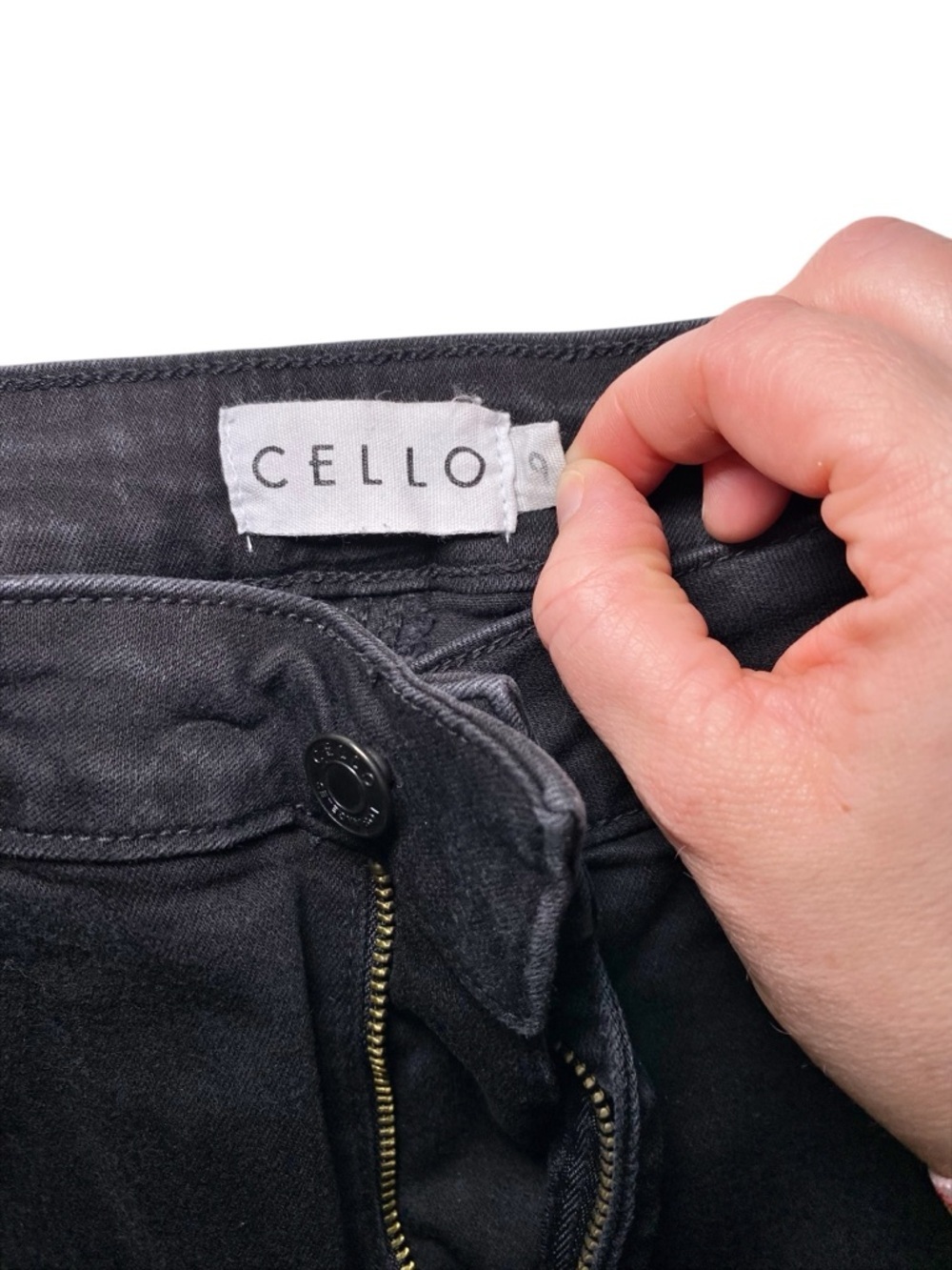 Cello Los Angeles Black Frayed Raw Hem Flare Jeans - Picture 4 of 13